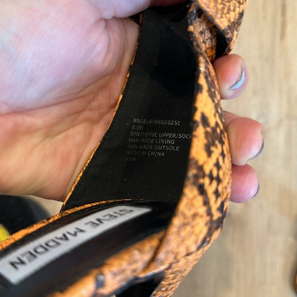 Steve Madden Angela Orange Snakeskin Sandal Heels Sz 8 - Picture 7 of 7